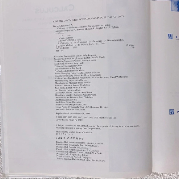 Vintage Calculus Fr Business Economics Life Sciences & Social Sciences Textbook - Picture 7 of 9